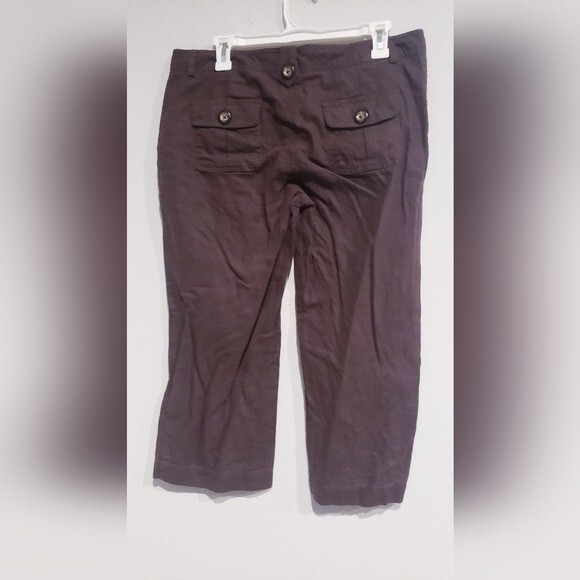 BCBG Max Azria Linen Blend Cropped Pants Size 8 - Picture 2 of 6